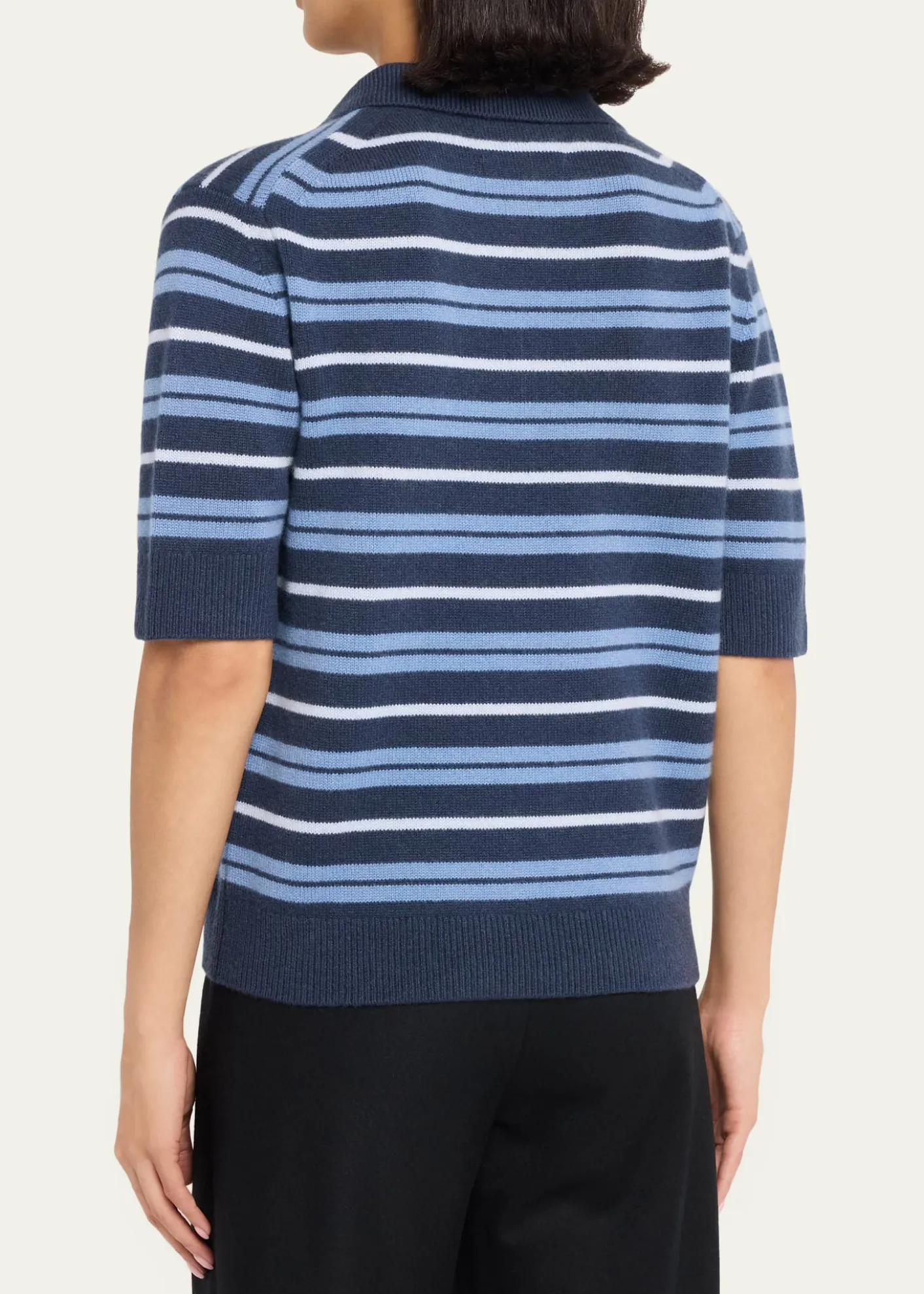 TWPSlightly Oversized Striped Cashmere Polo