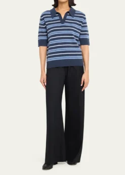 TWPSlightly Oversized Striped Cashmere Polo