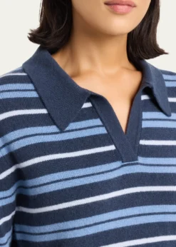 TWPSlightly Oversized Striped Cashmere Polo