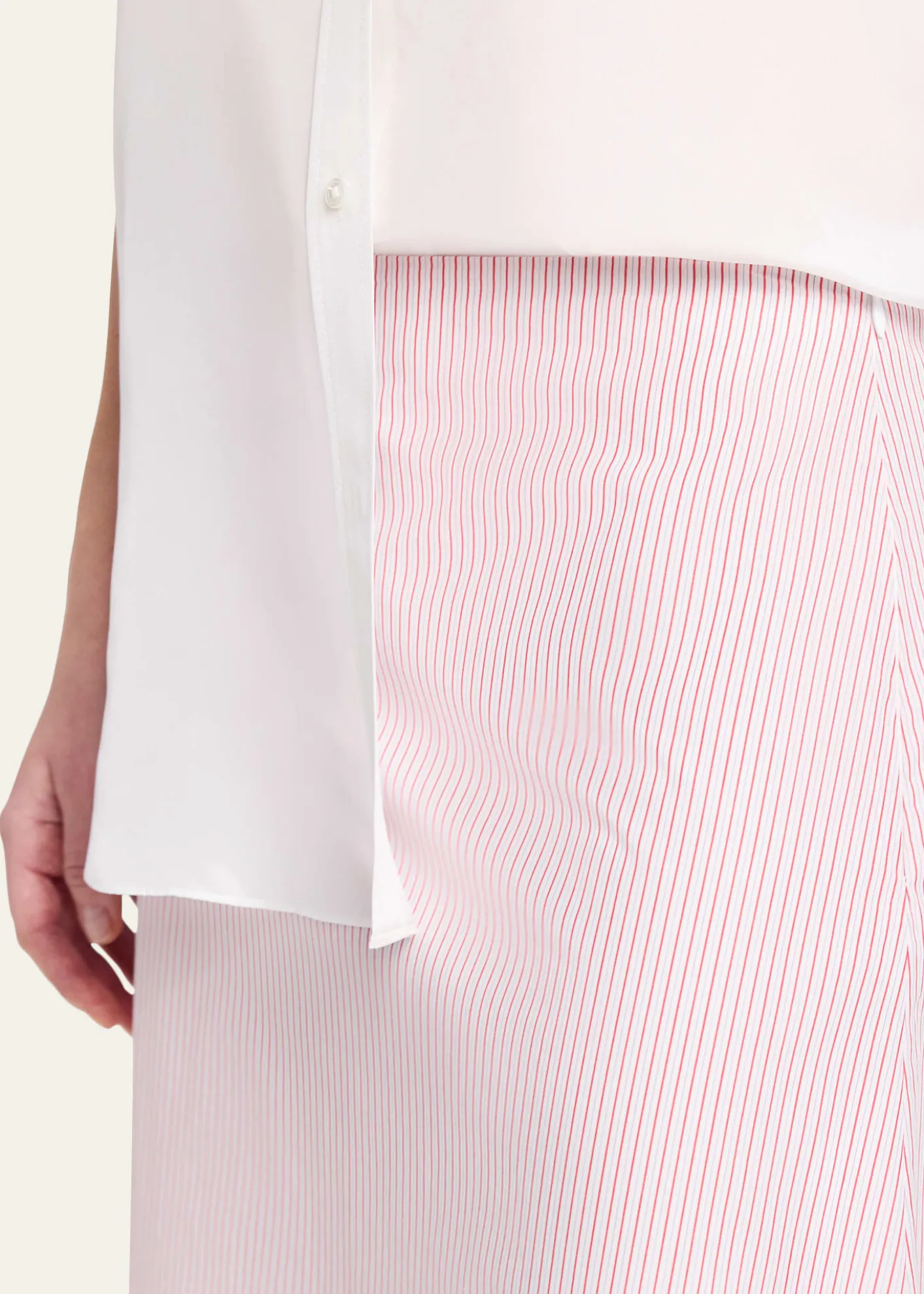 TWPStriped Cotton A-Line Skirt