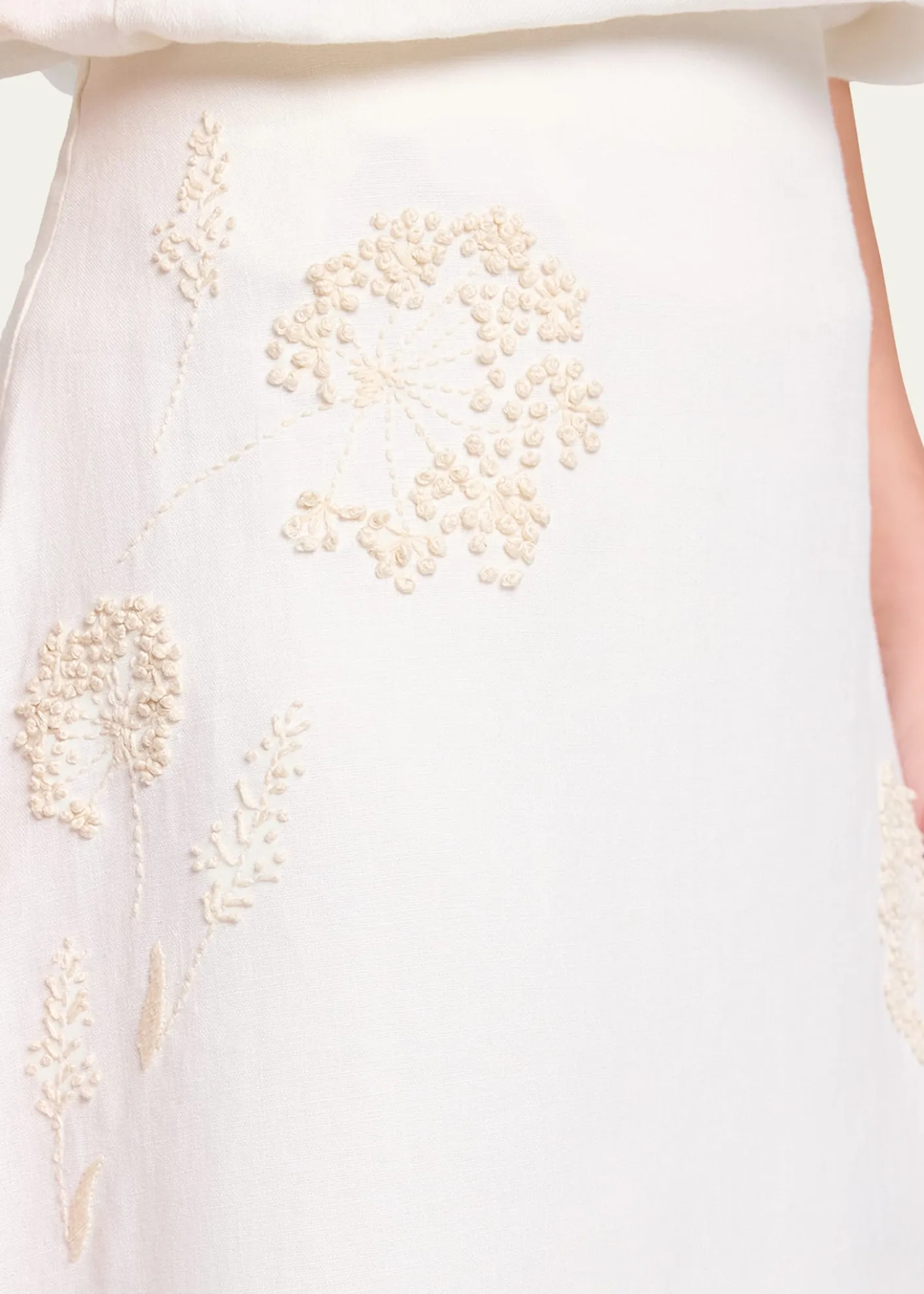 TWPThe A-Line Embroidered Linen Skirt