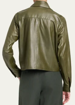 TWPTie-Neck Leather Shirt