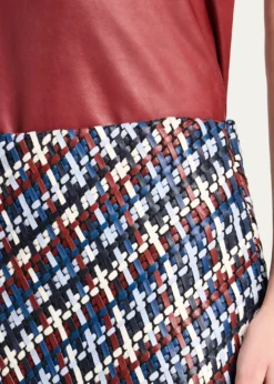 TWPWoven Leather A-Line Skirt