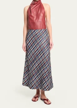TWPWoven Leather A-Line Skirt