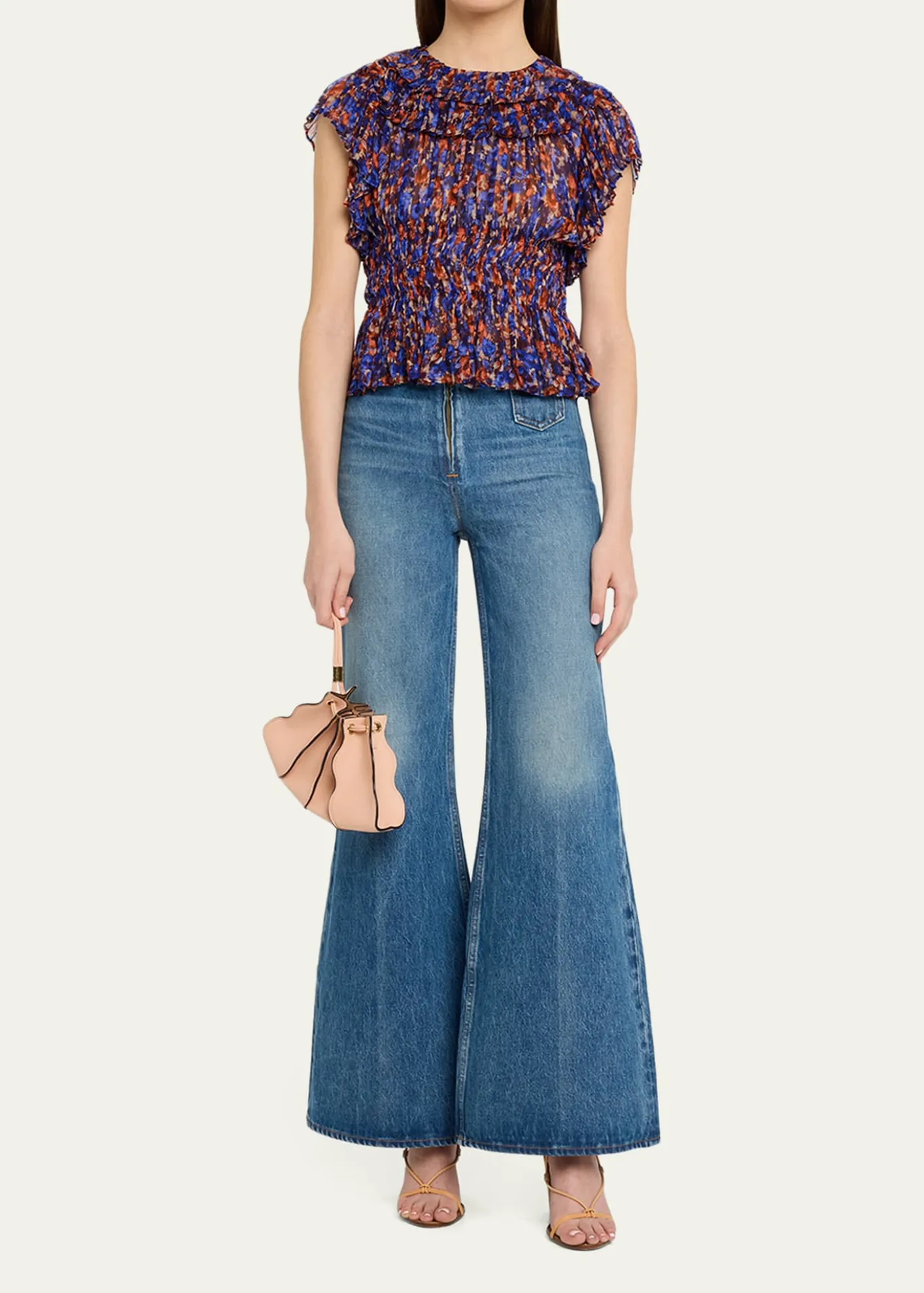 Ulla JohnsonAdria Small Pleated Wave Leather Crossbody Bag