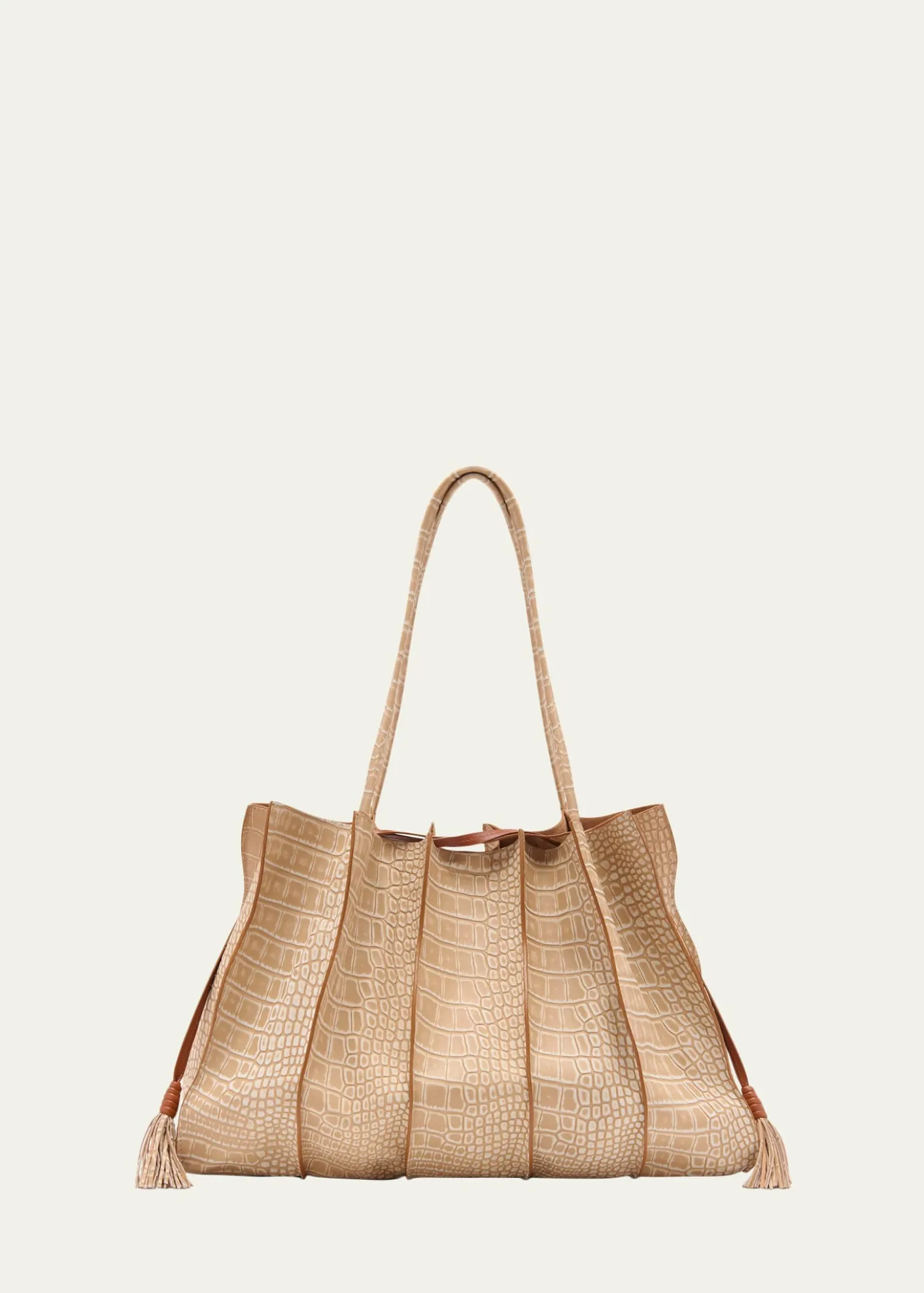 Ulla JohnsonAdria Wavy Croc-Embossed Leather Tote Bag