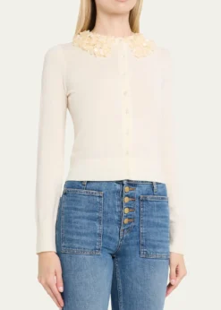 Ulla JohnsonAnna Embellished Merino Cardigan