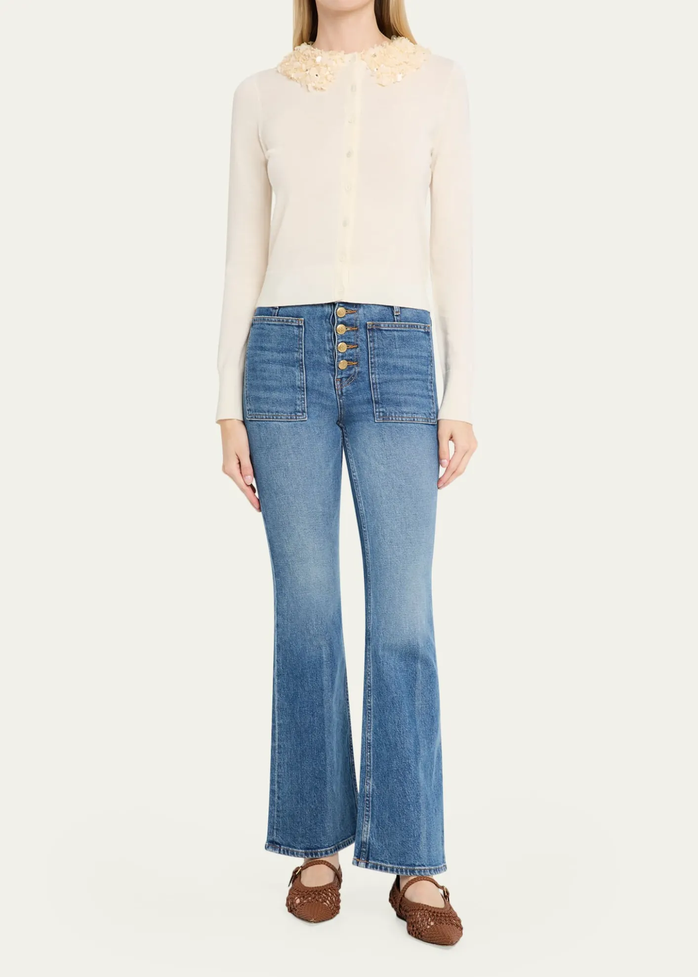 Ulla JohnsonAnna Embellished Merino Cardigan