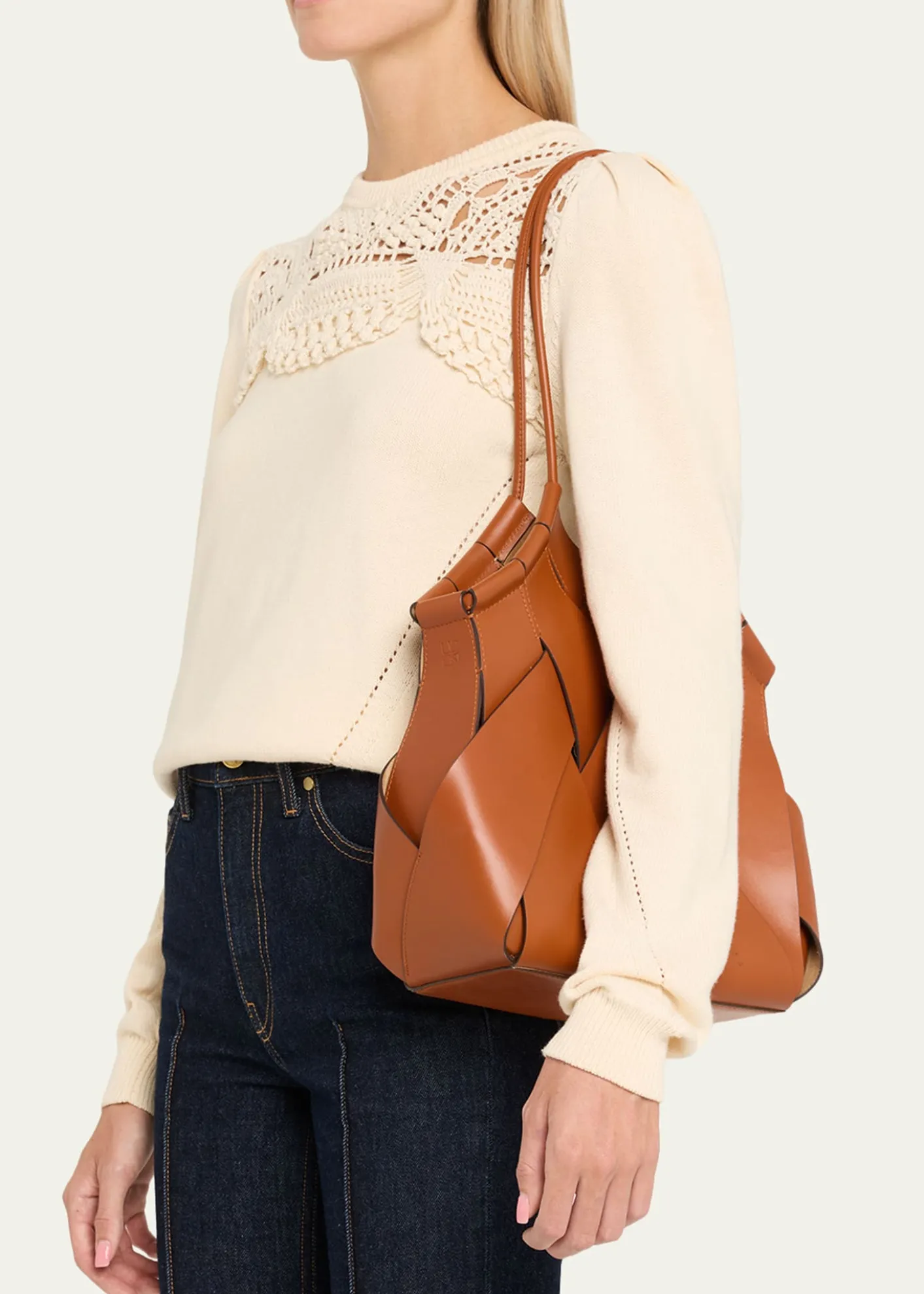 Ulla JohnsonCharlotte Woven Leather Shoulder Bag