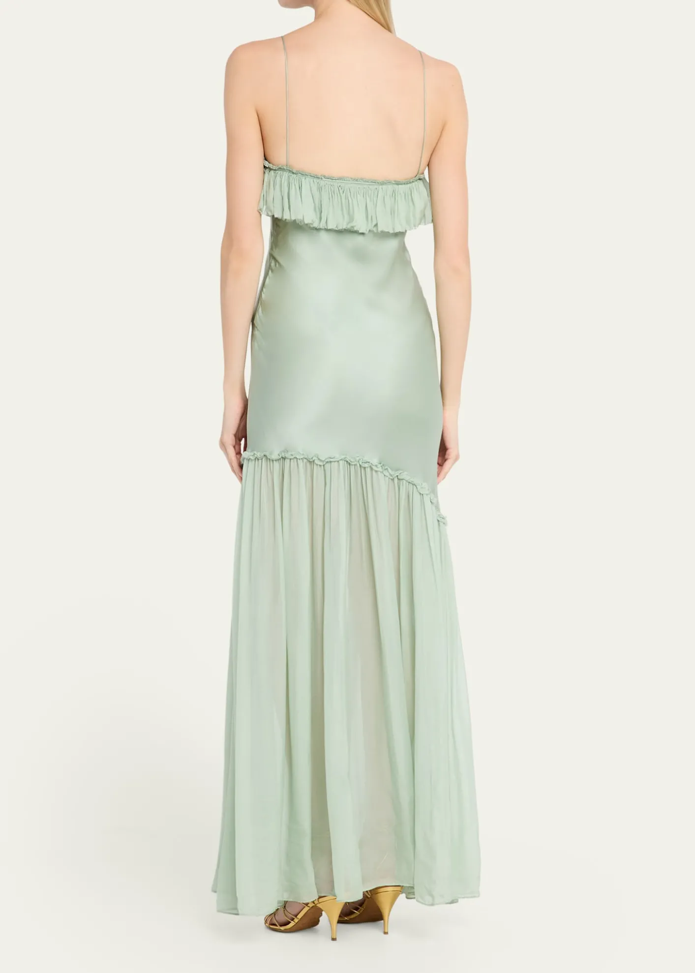 Ulla JohnsonElaria Sleeveless Silk Ruffle Gown