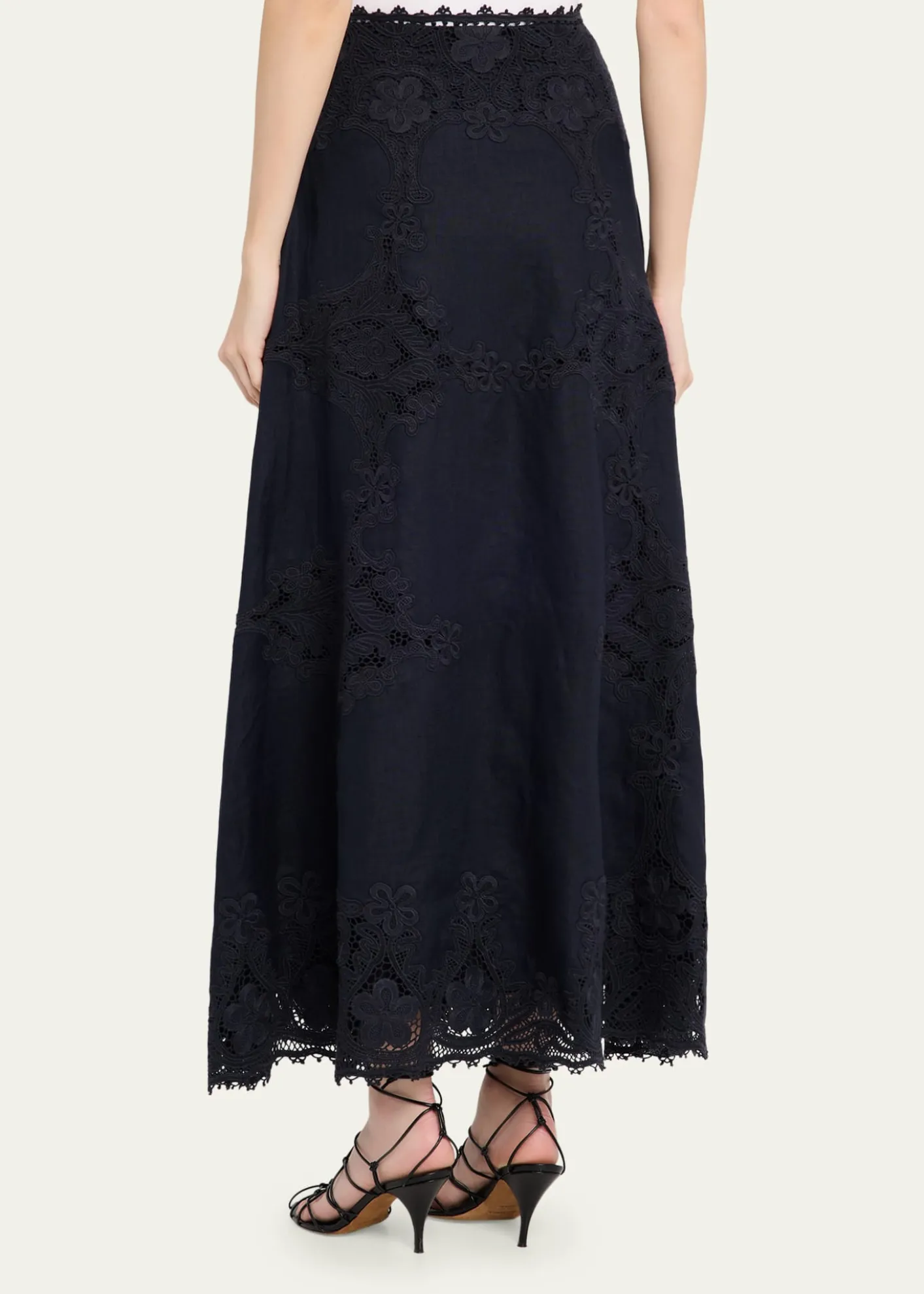Ulla JohnsonFleur Embroidered Linen-Blend Midi Skirt