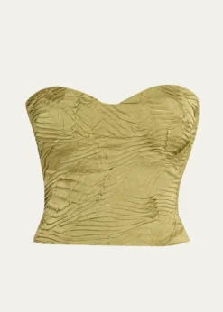 Ulla JohnsonHeleen Satin Strapless Crop Top