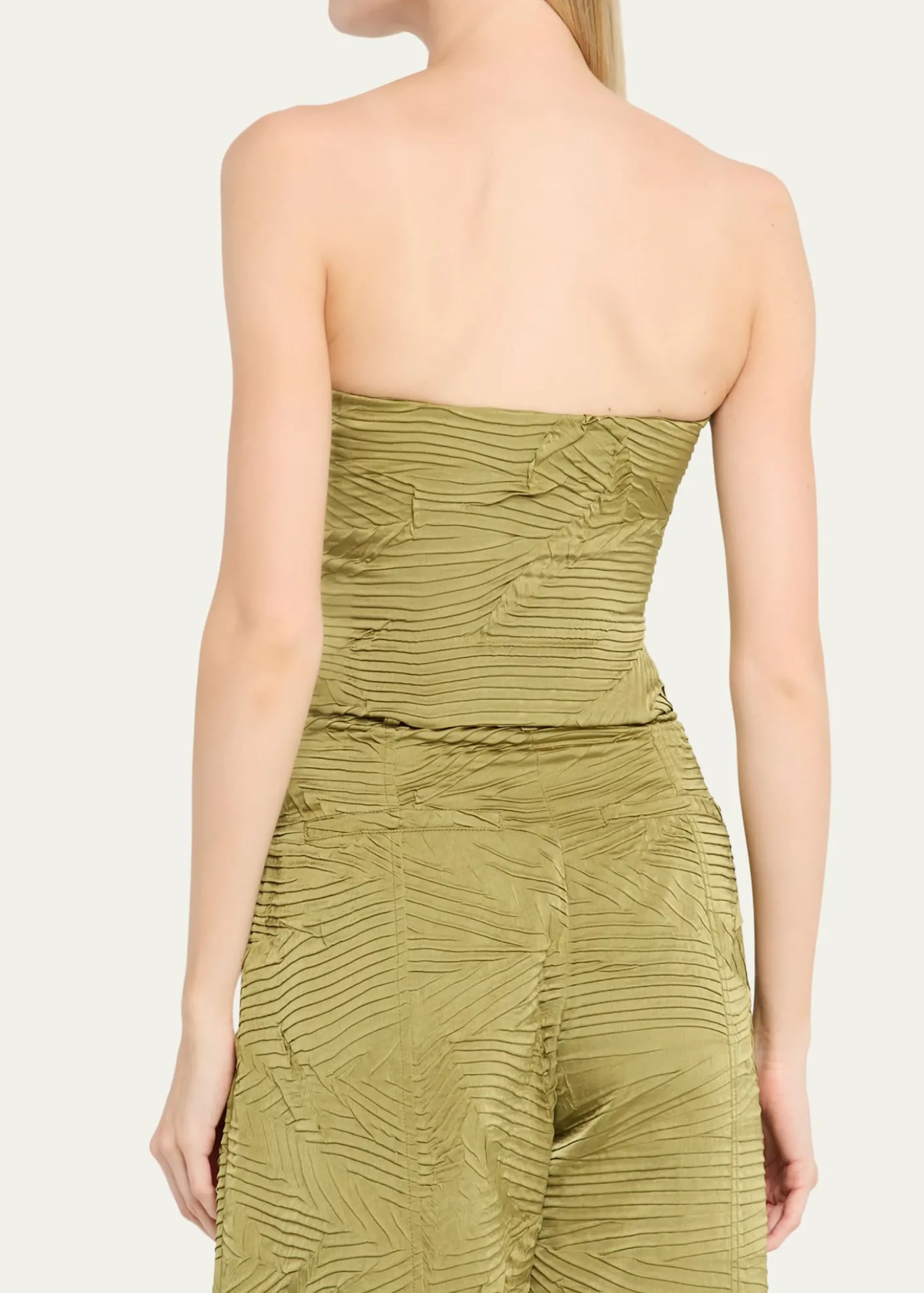 Ulla JohnsonHeleen Satin Strapless Crop Top