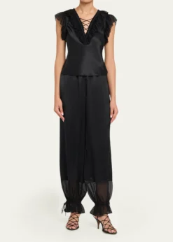 Ulla JohnsonIlyana Silk Ruffle Blouse