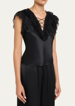 Ulla JohnsonIlyana Silk Ruffle Blouse