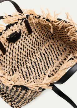 Ulla JohnsonLali Small Fringed Woven Raffia Tote Bag