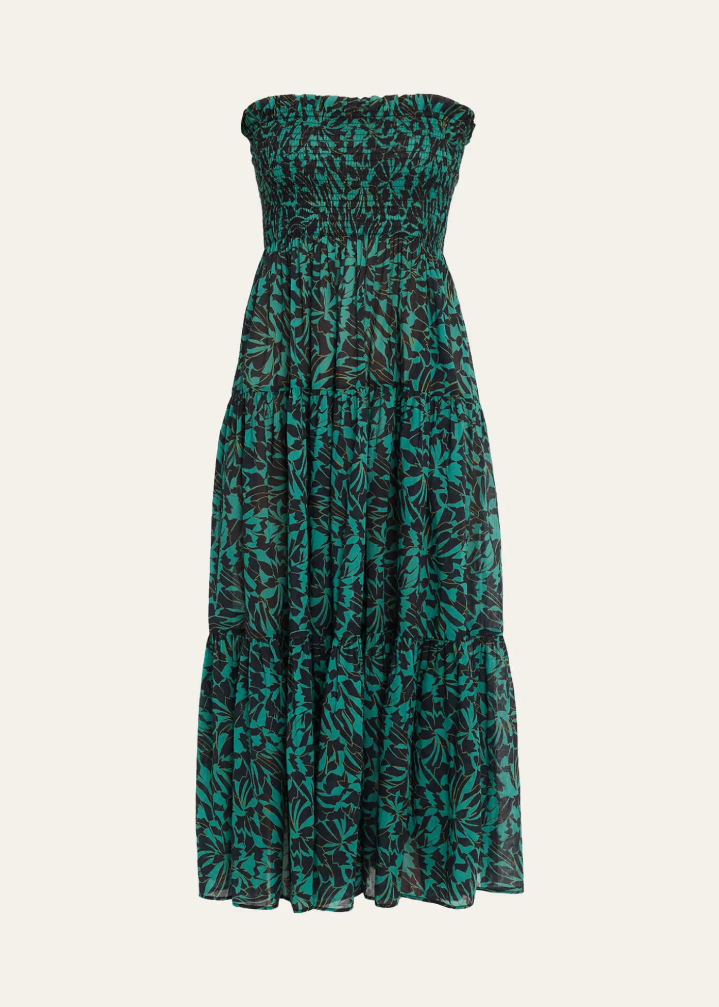 Ulla JohnsonLucca Smocked Strapless Midi Dress