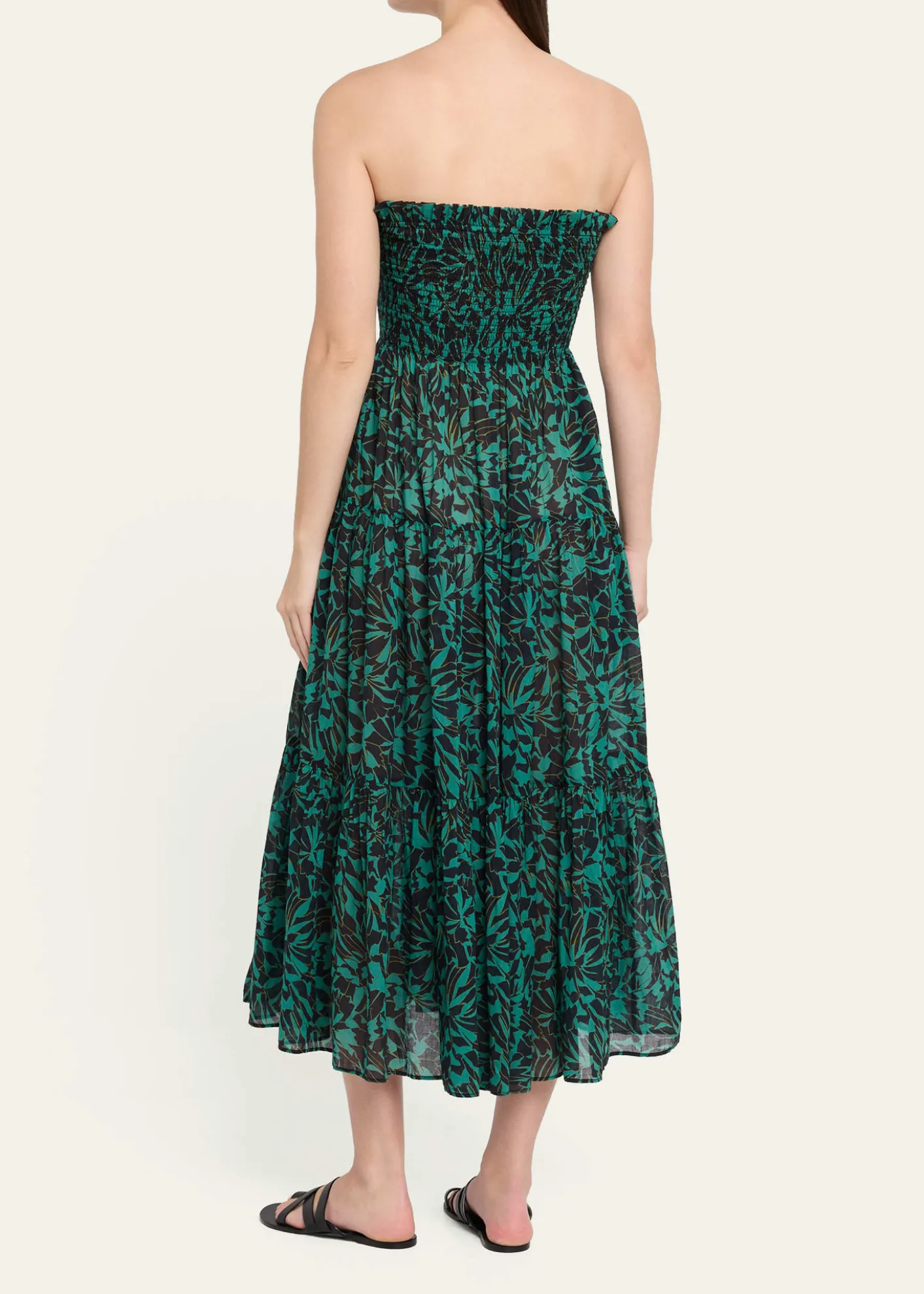 Ulla JohnsonLucca Smocked Strapless Midi Dress