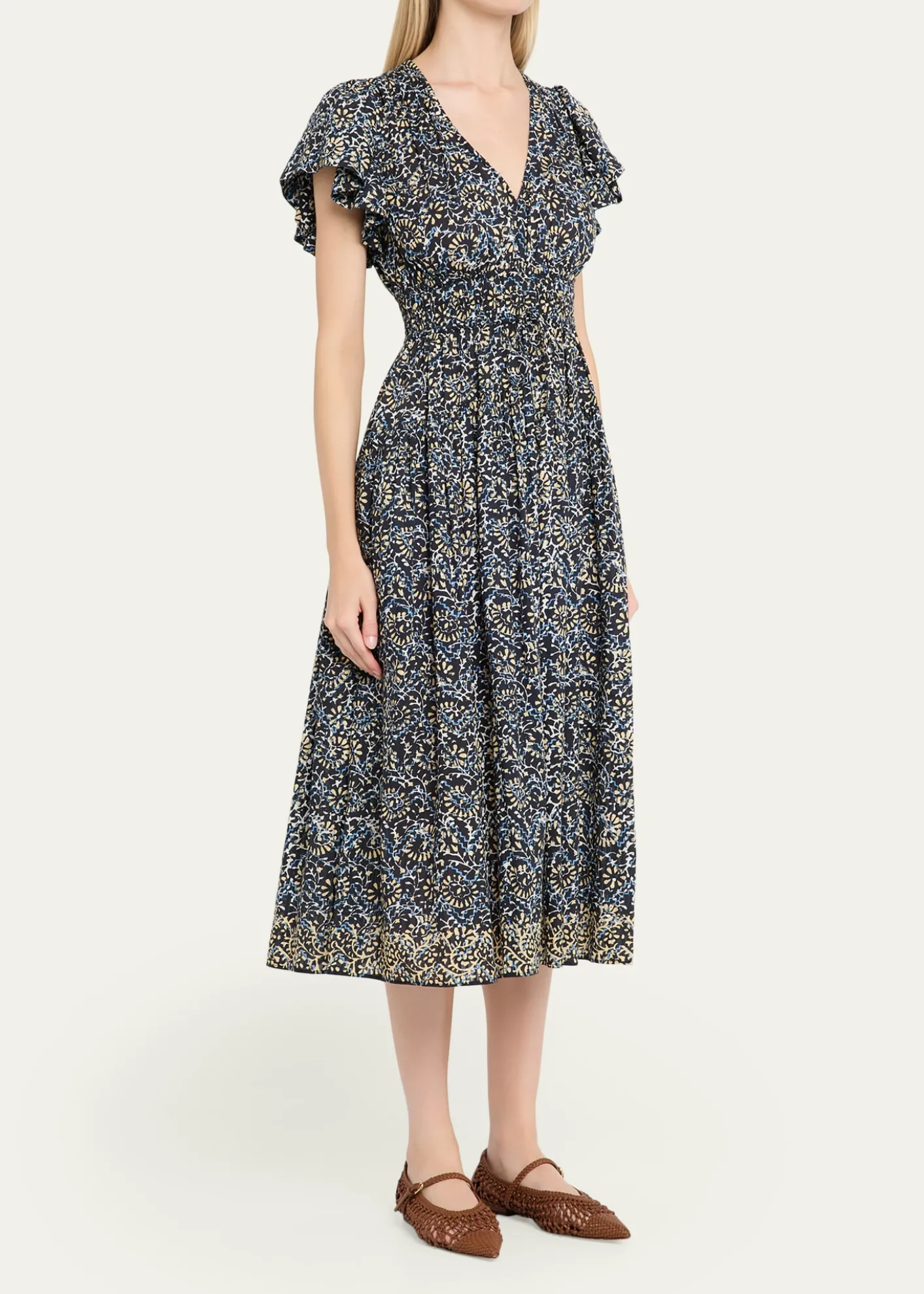 Ulla JohnsonLyria Printed Cotton Midi Dress