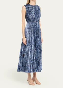 Ulla JohnsonMalin Pleated Satin Midi Dress