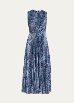 Ulla JohnsonMalin Pleated Satin Midi Dress