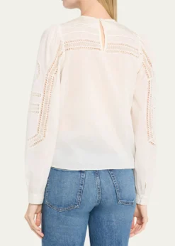 Ulla JohnsonMarlowe Embroidered Long-Sleeve Blouse