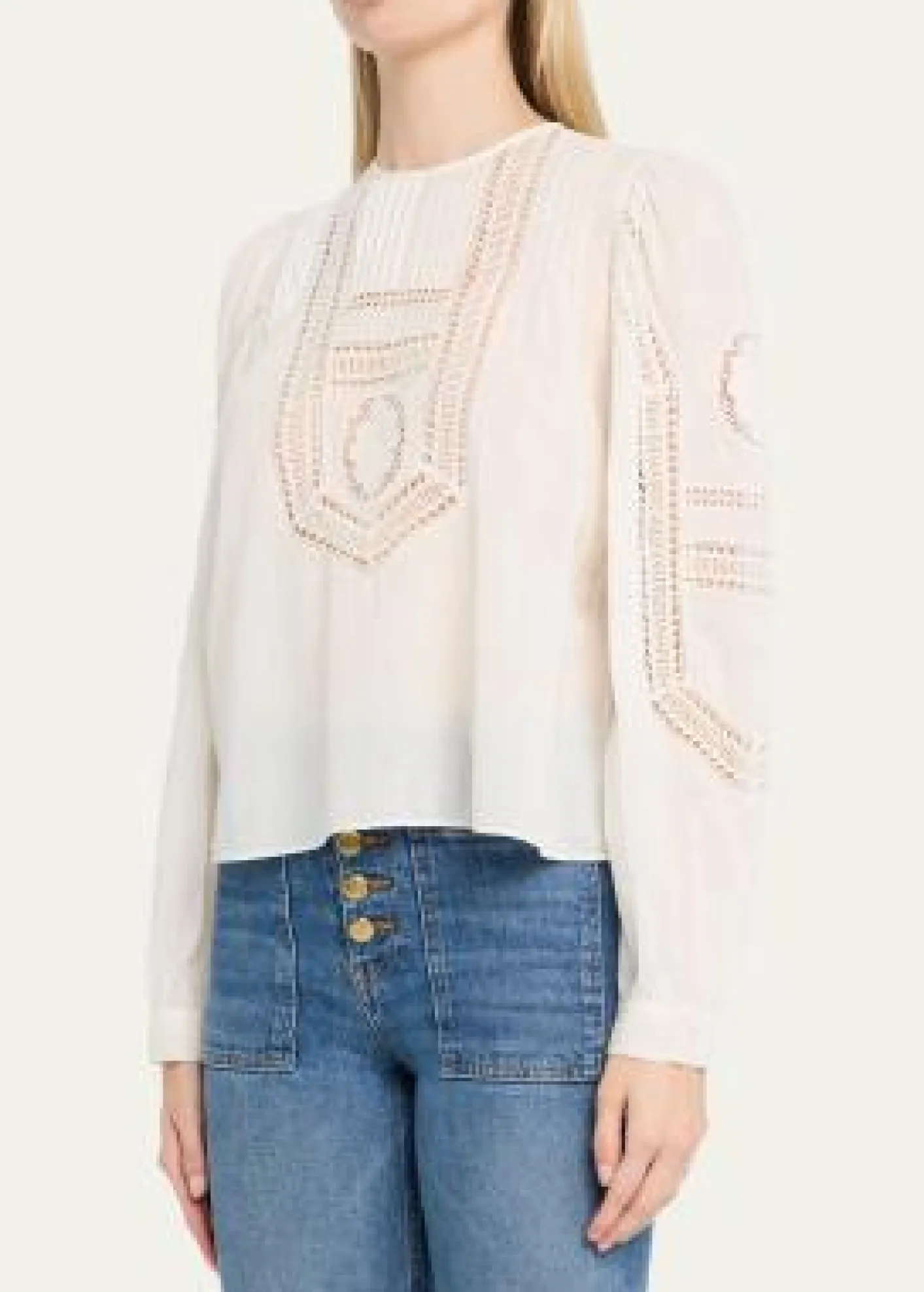Ulla JohnsonMarlowe Embroidered Long-Sleeve Blouse