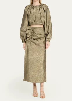 Ulla JohnsonOrielle Metallic Taffeta Bomber Jacket