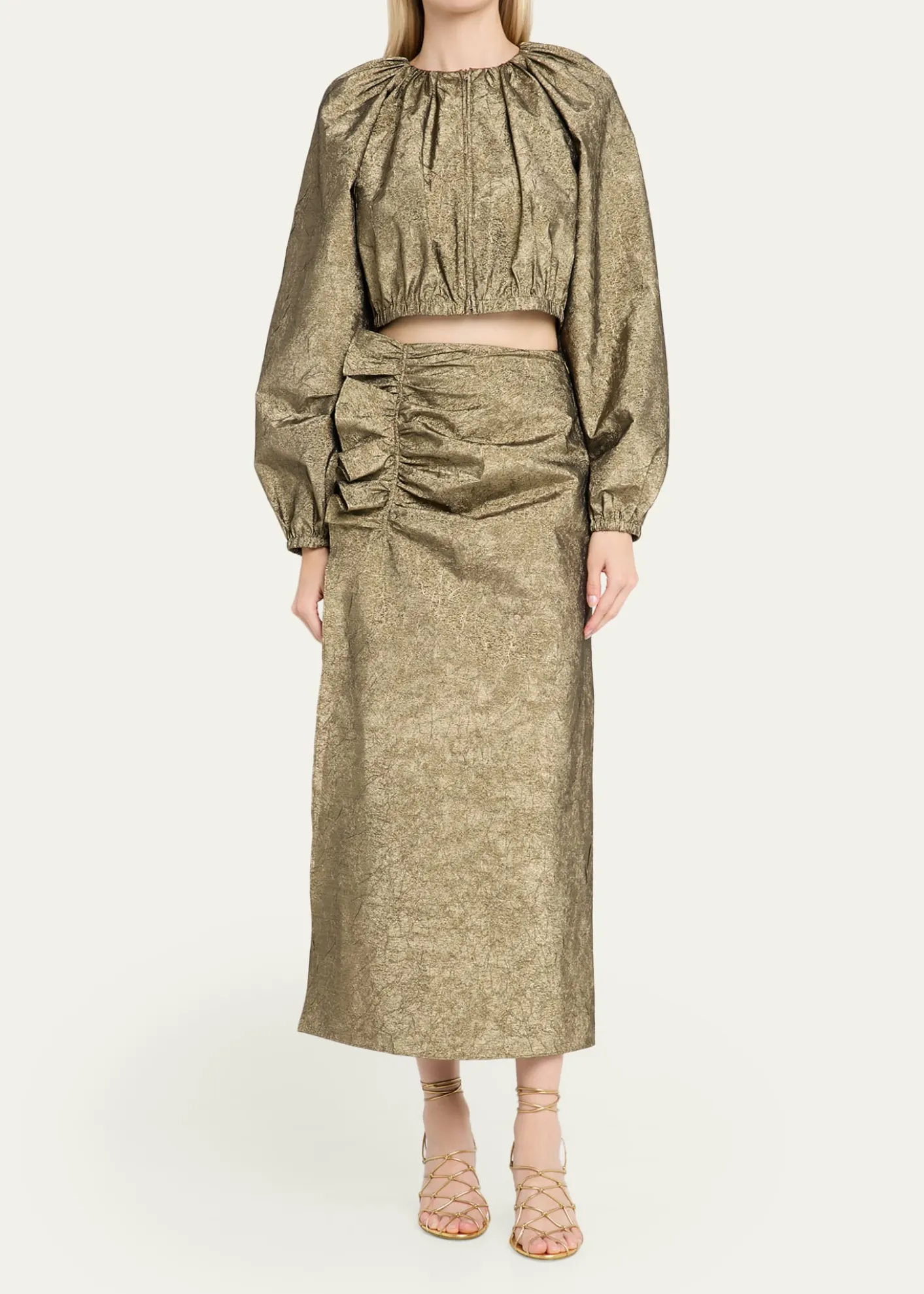Ulla JohnsonOrielle Metallic Taffeta Bomber Jacket