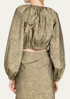 Ulla JohnsonOrielle Metallic Taffeta Bomber Jacket
