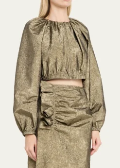 Ulla JohnsonOrielle Metallic Taffeta Bomber Jacket