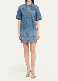 Ulla JohnsonPainters Denim Mini Shirtdress