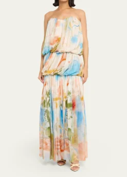 Ulla Johnsonx Helen Frankenthaler Reverie Strapless Silk Gown
