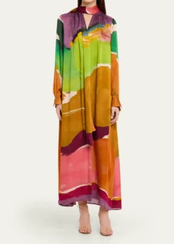 Ulla Johnsonx Helen Frankenthaler Critique Silk Scarf Dress