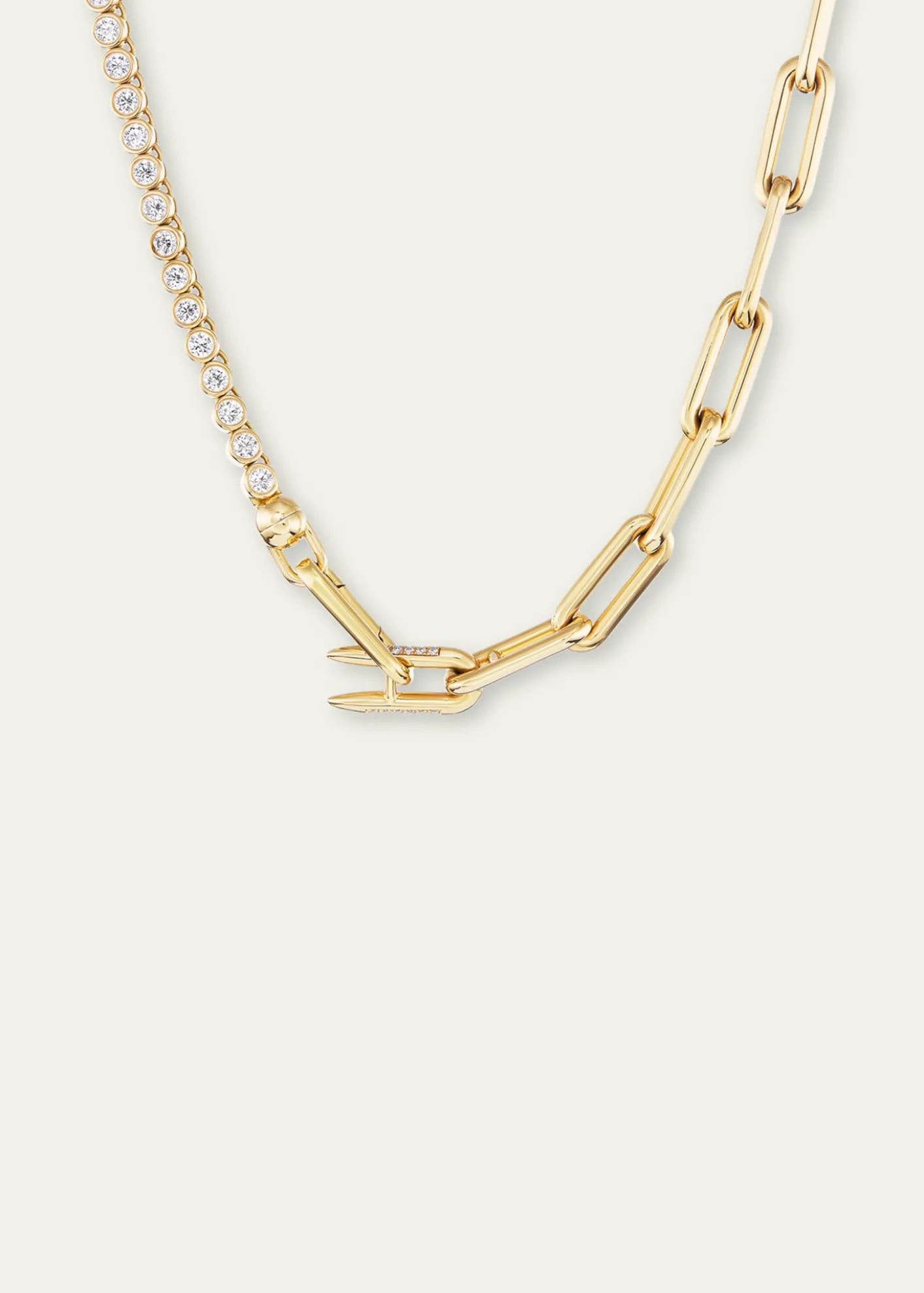 Uniform Object18K Yellow Gold Diamond Bezel and Chain Extender Necklace