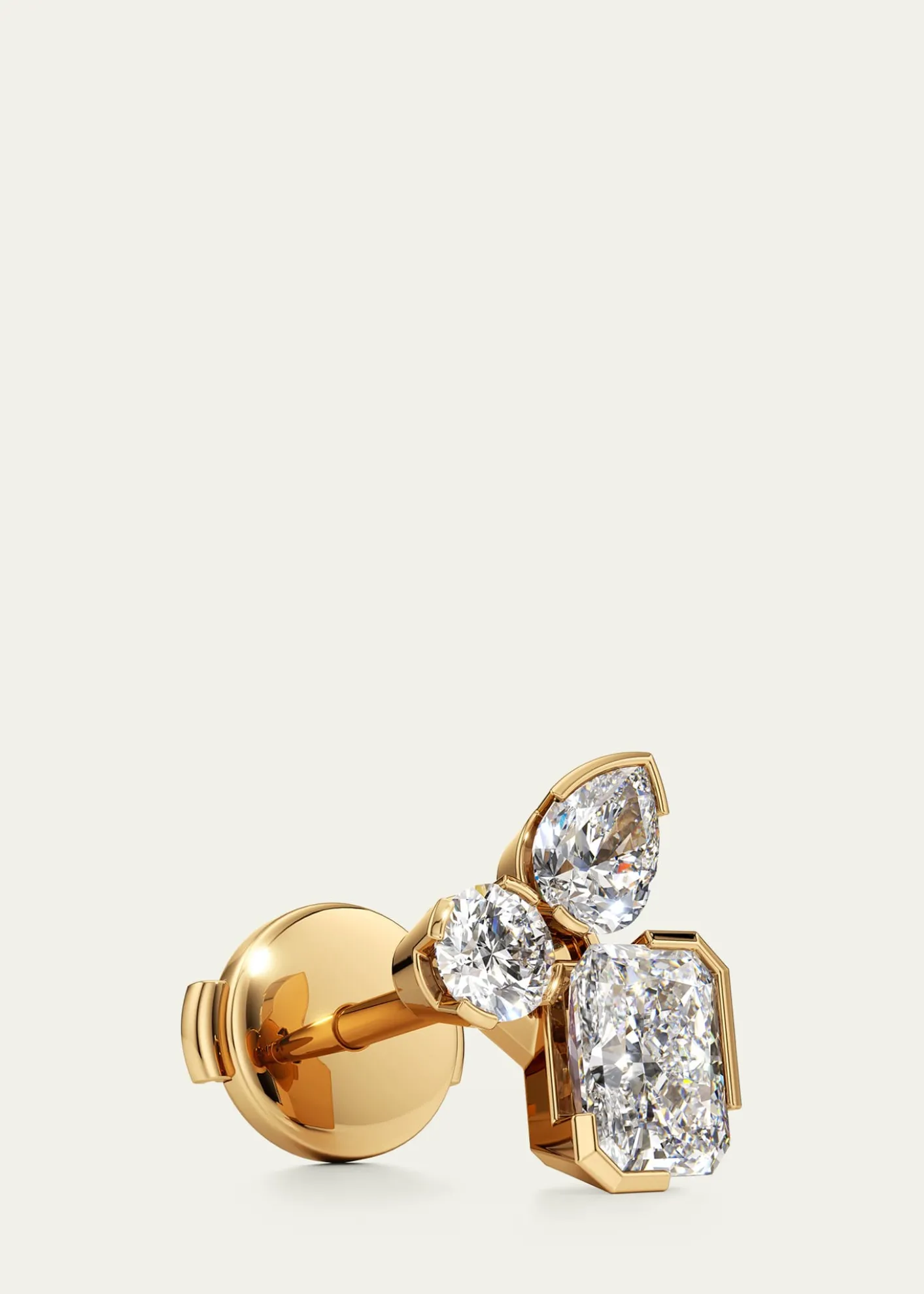 UnsaidMeta Lab-Grown Diamond Cluster Stud Earrings in 18K Yellow Gold