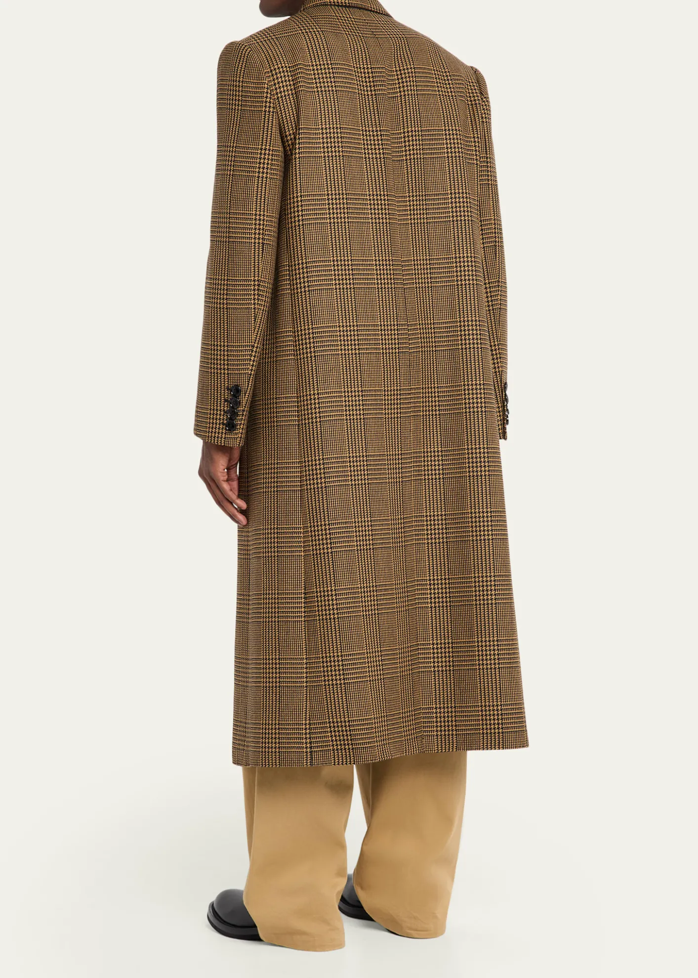 Valentino GaravaniMen's Double-Breasted Glen Plaid Wool Coat