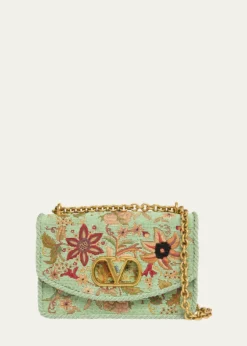 Valentino GaravaniBeaded Floral-Embroidered Shoulder Strap