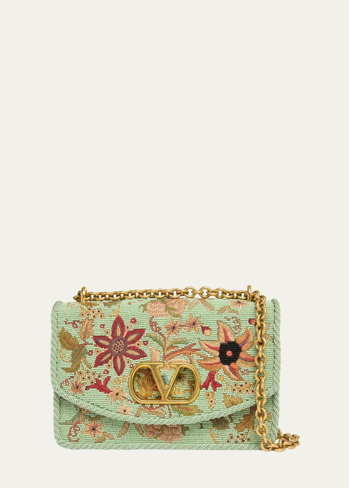 Valentino GaravaniBeaded Floral-Embroidered Shoulder Strap