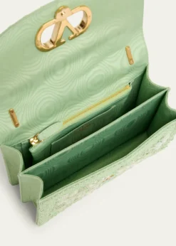 Valentino GaravaniBeaded Floral-Embroidered Moire Shoulder Bag