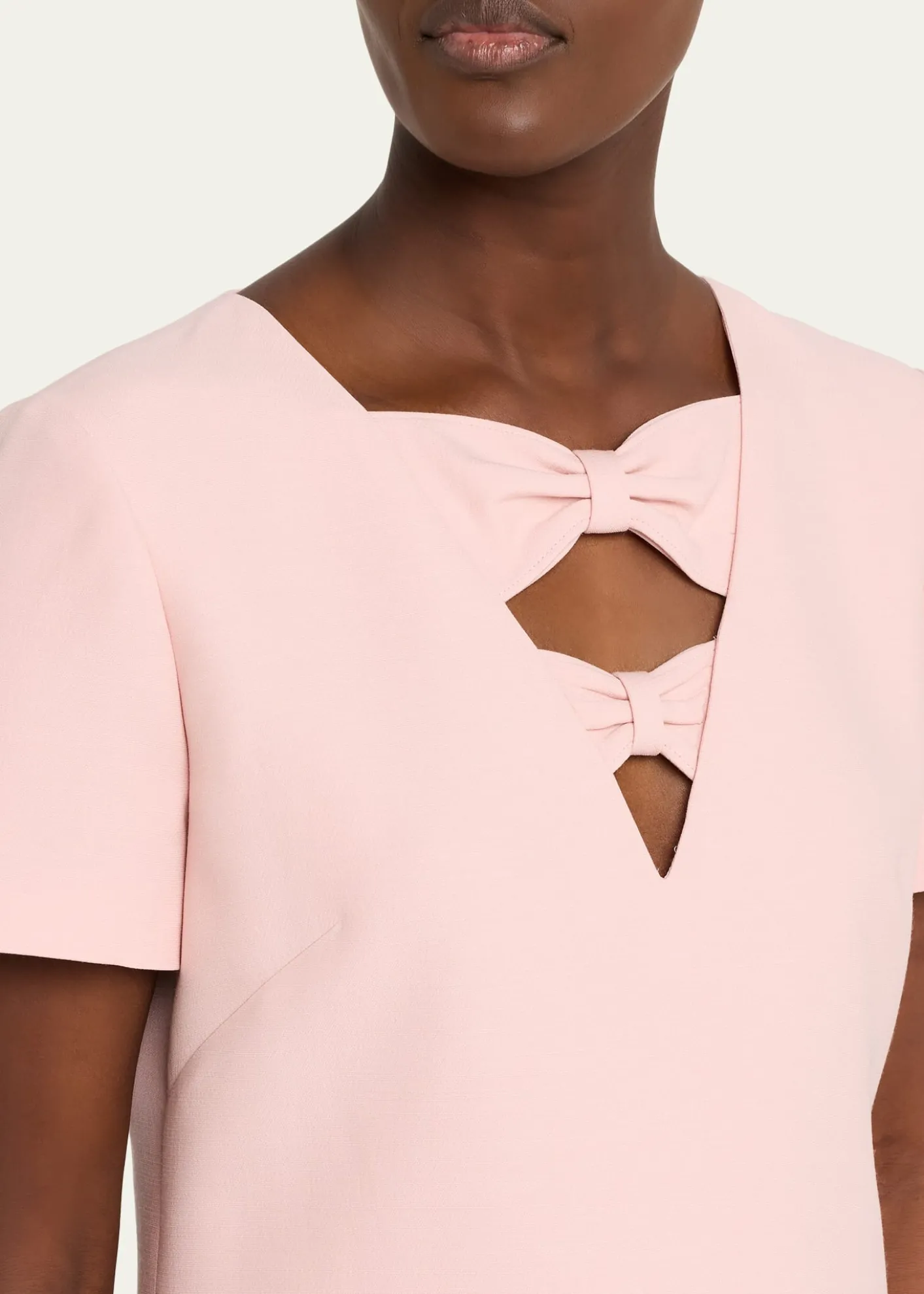 Valentino GaravaniBow Cutout Short-Sleeve Mini Dress