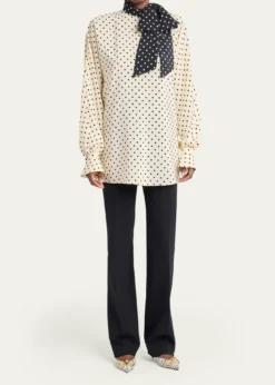 Valentino GaravaniButton-Front Straight-Leg Trousers