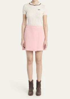 Valentino GaravaniCable Knit Crop Polo Sweater