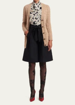 Valentino GaravaniCable-Knit Longline Cashmere Cardigan