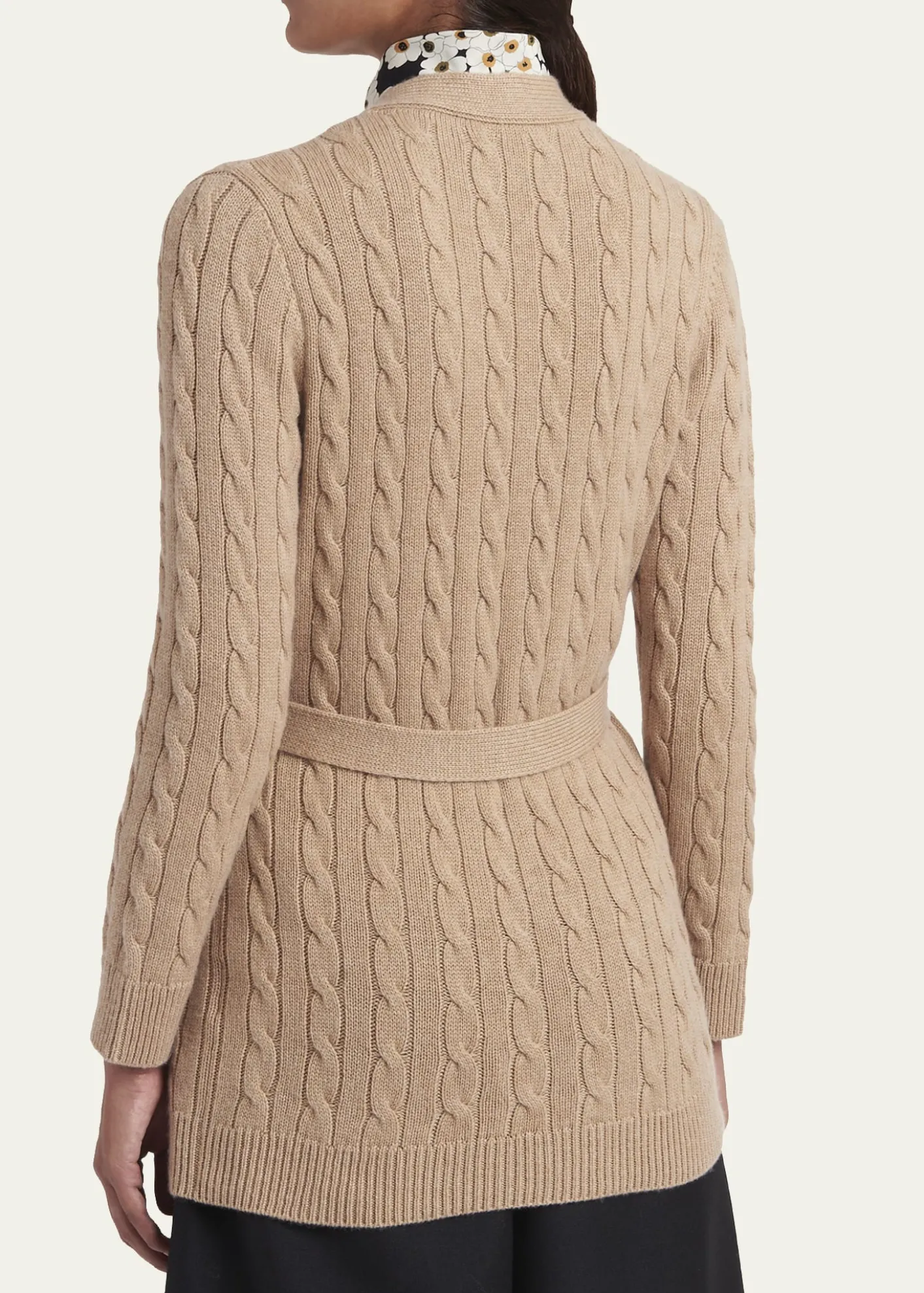 Valentino GaravaniCable-Knit Longline Cashmere Cardigan