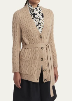 Valentino GaravaniCable-Knit Longline Cashmere Cardigan