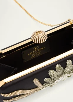 Valentino GaravaniCarry Secrets Sequin Floral Satin Clutch Bag