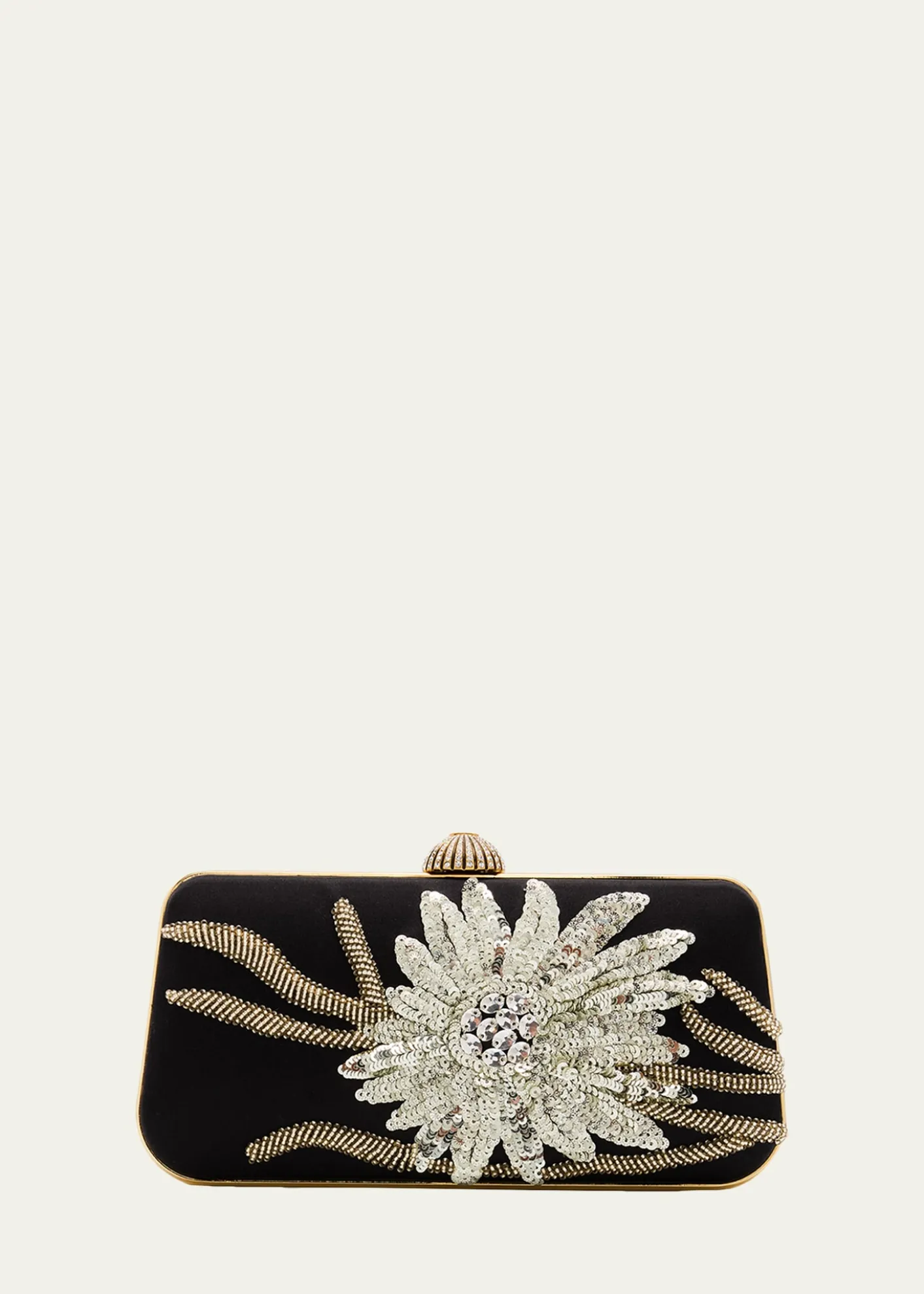 Valentino GaravaniCarry Secrets Sequin Floral Satin Clutch Bag