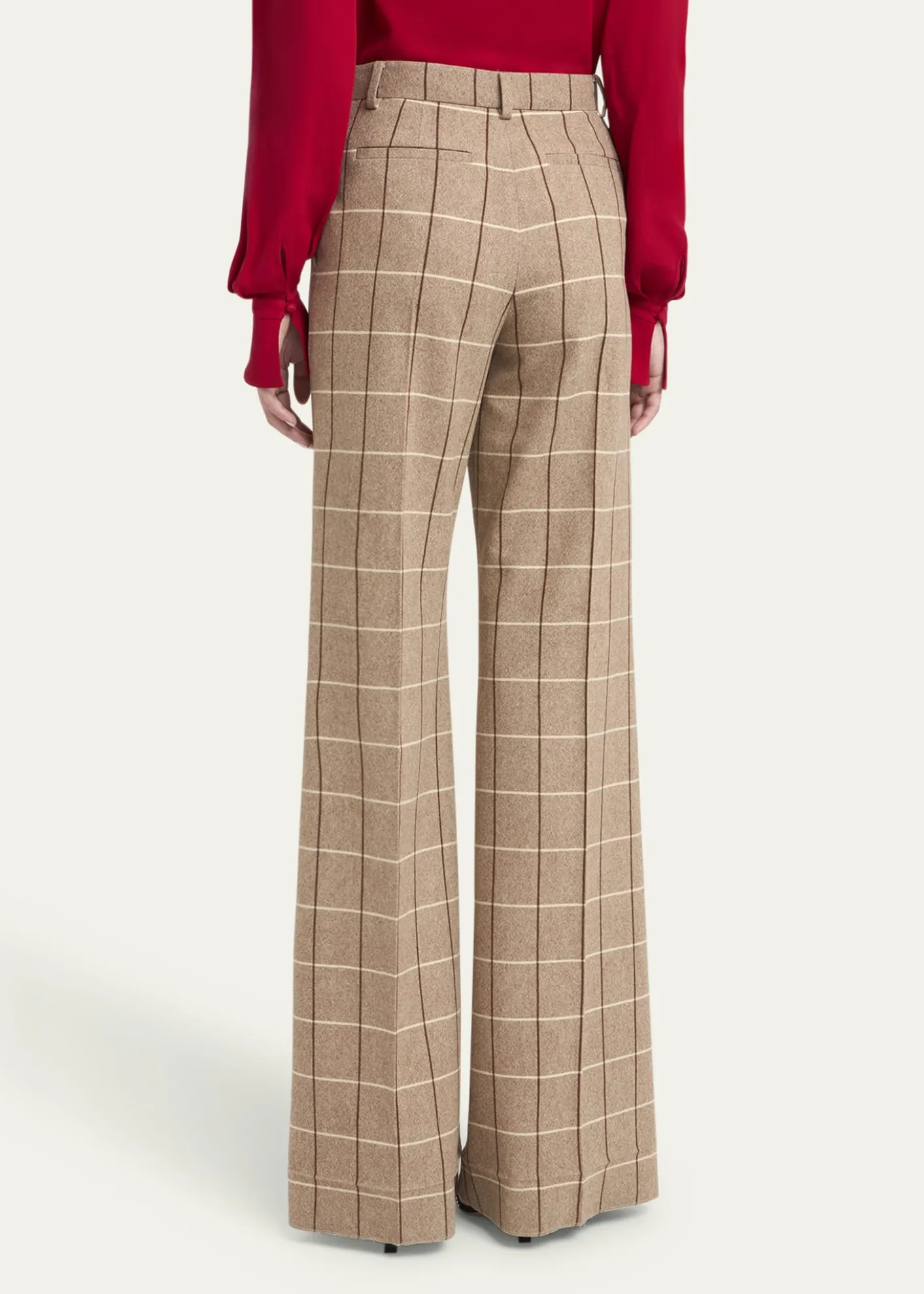 Valentino GaravaniCheck Wool Wide-Leg Pants