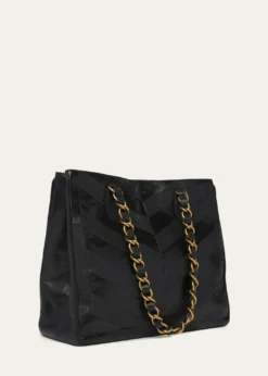 Valentino GaravaniChevron Patchwork Nappa Leather Tote Bag